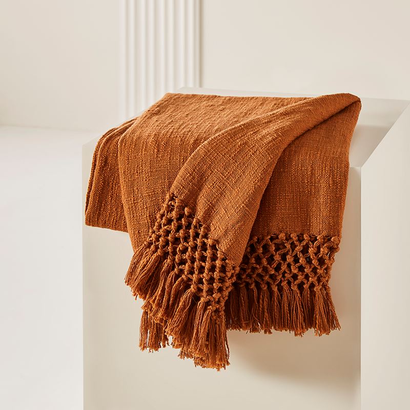 Macrame Brown Sugar Knot Throw