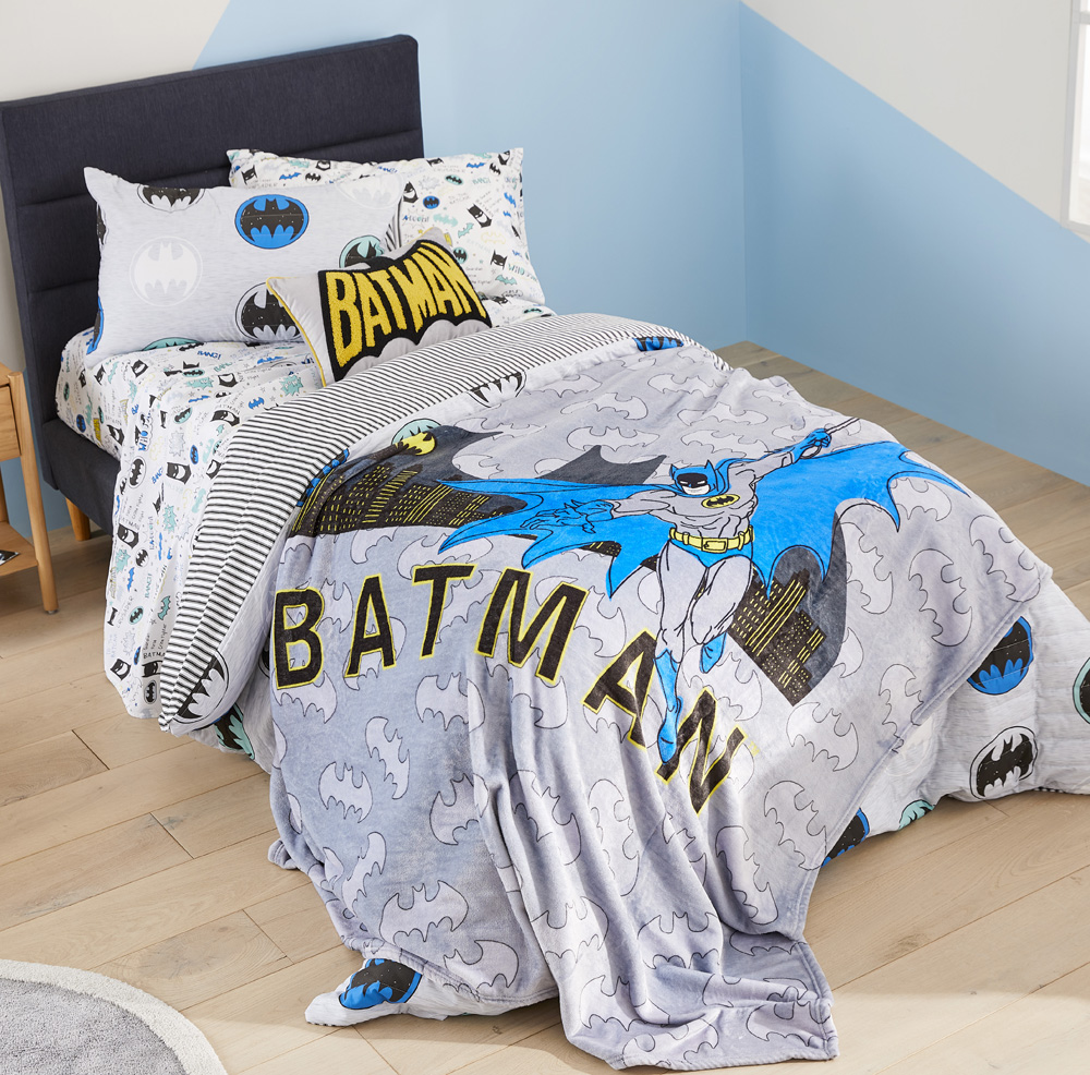 Warner Bros Batman Signal Nananana Grey Ultra Soft Blanket