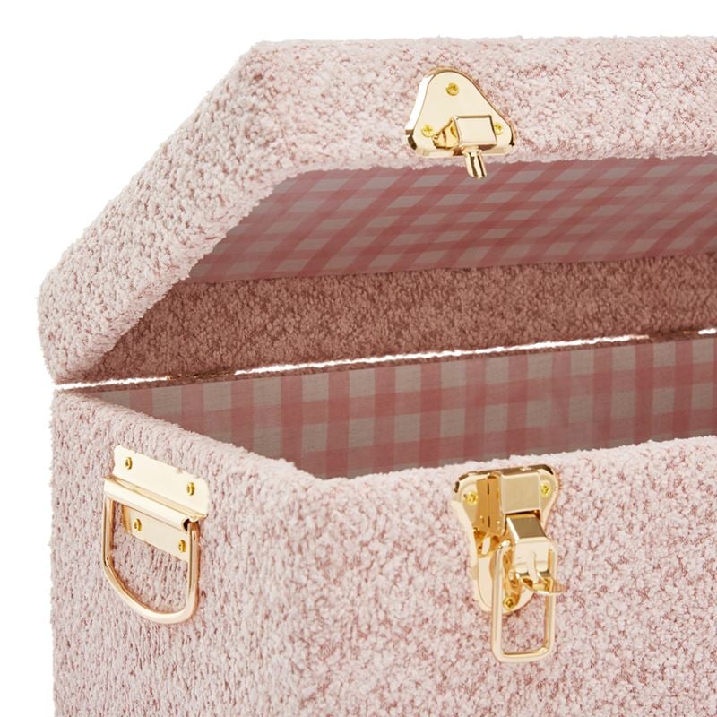 Heirloom Pink Boucle Storage Trunk