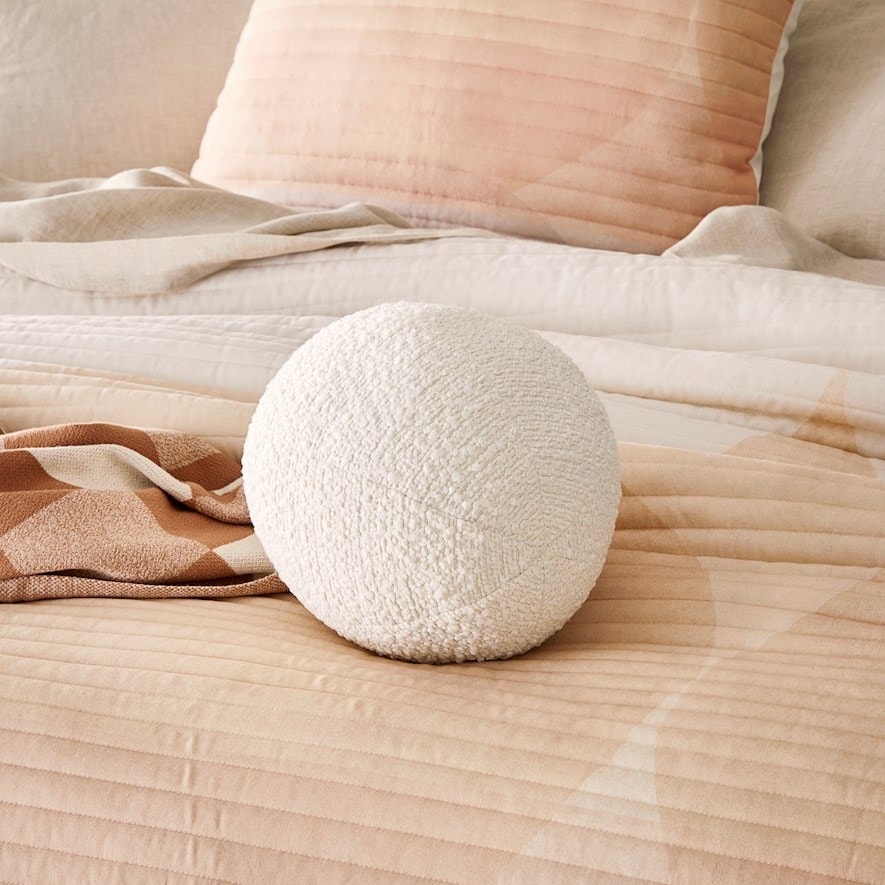 Boucle White Ball Cushion