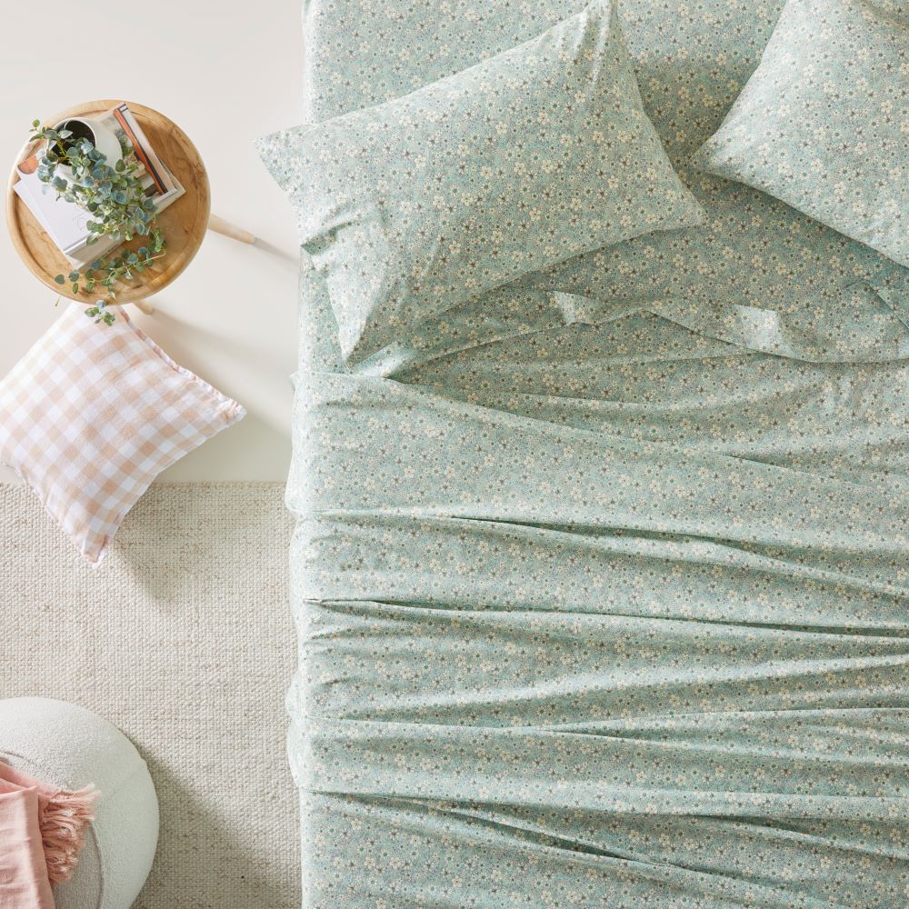 Eliza Floral Sea Spray Printed Sheet Set