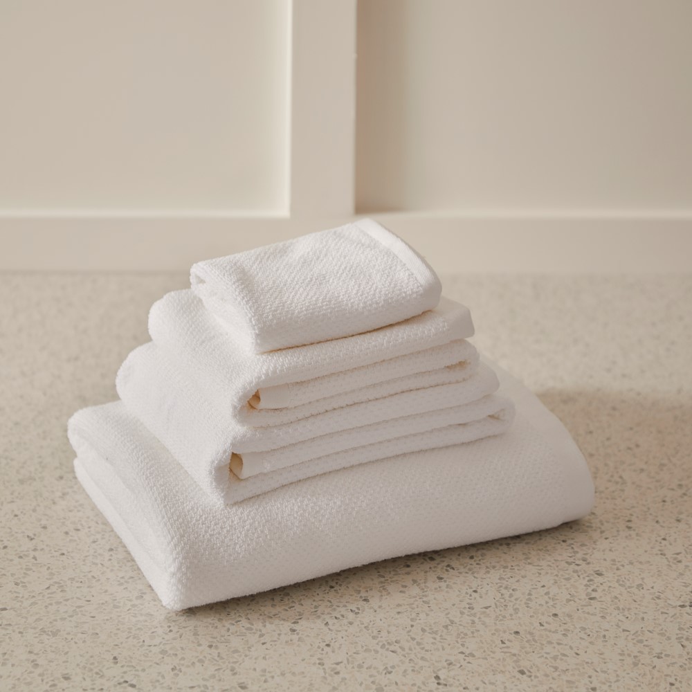 Savannah White Textured Towel Range