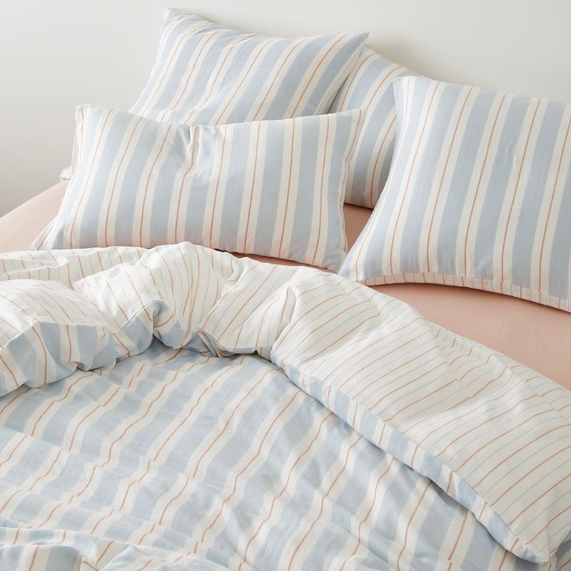 Cove Sky Blue Stripe Pillowcases