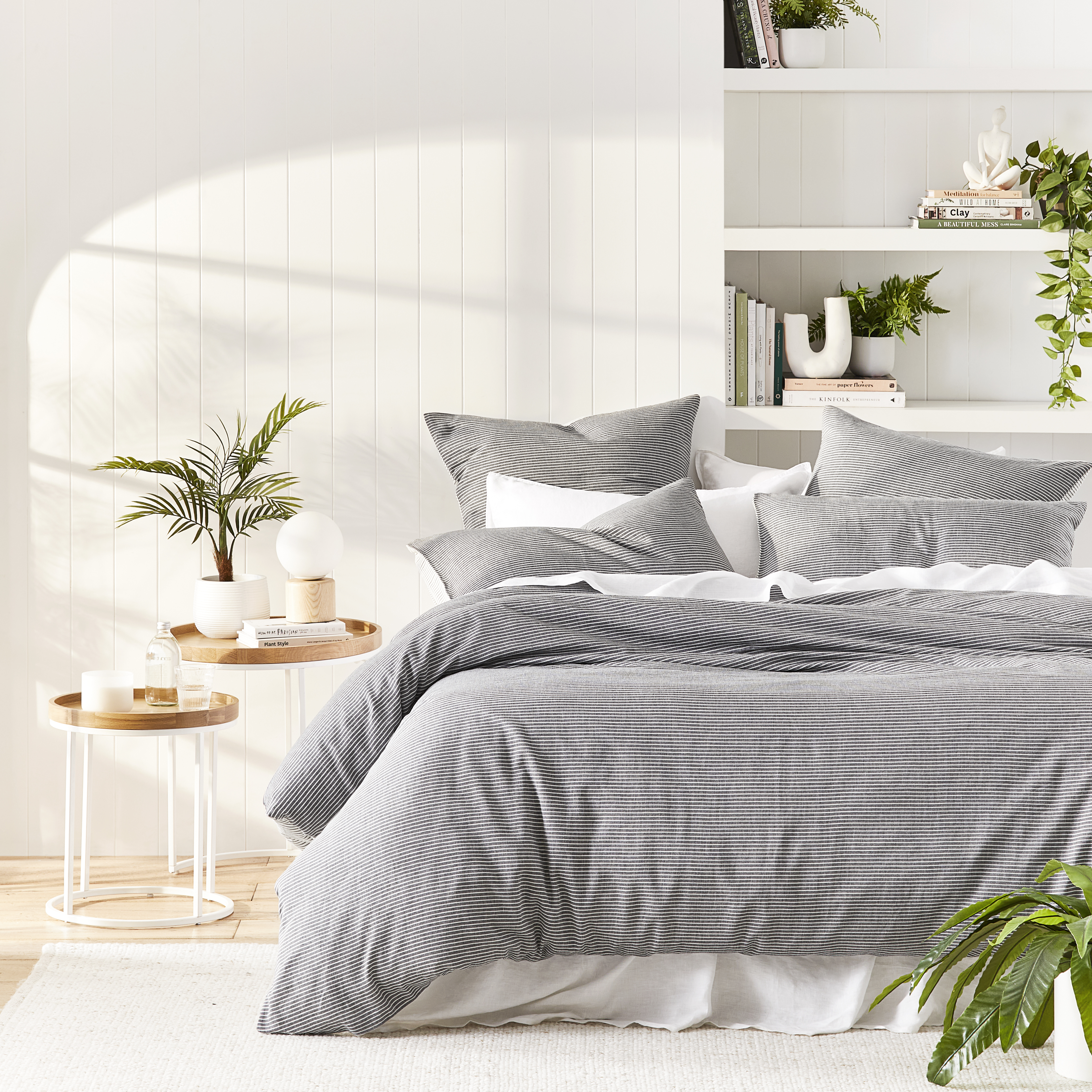 Cove Off White & Onyx Stripe Quilt Cover Set + Separates