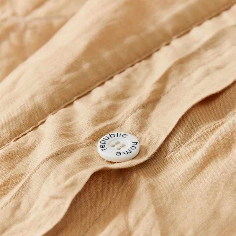 Vintage Washed Linen Latte Quilted Quilt Cover Separates