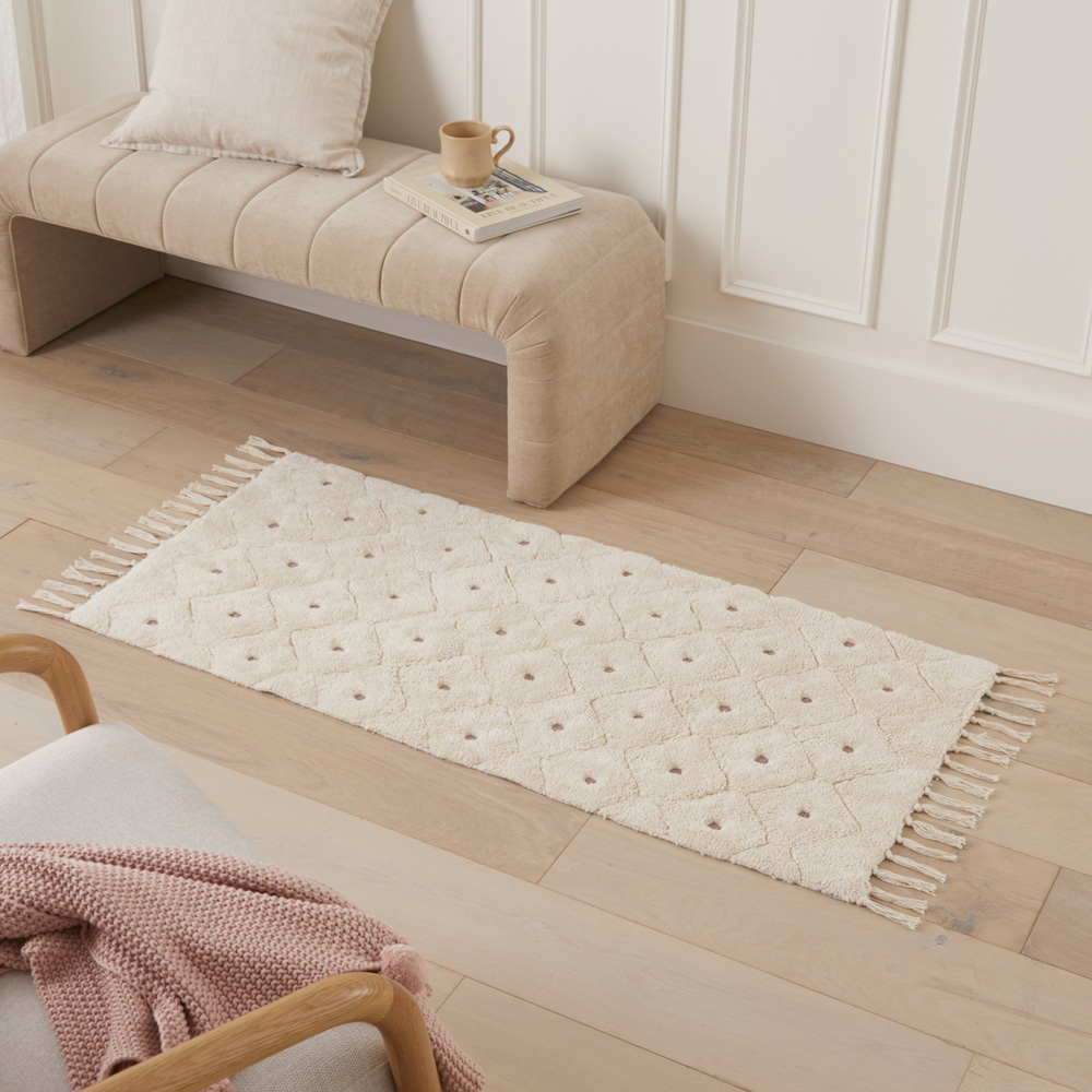 Freya Natural & Mauve Rug Runner
