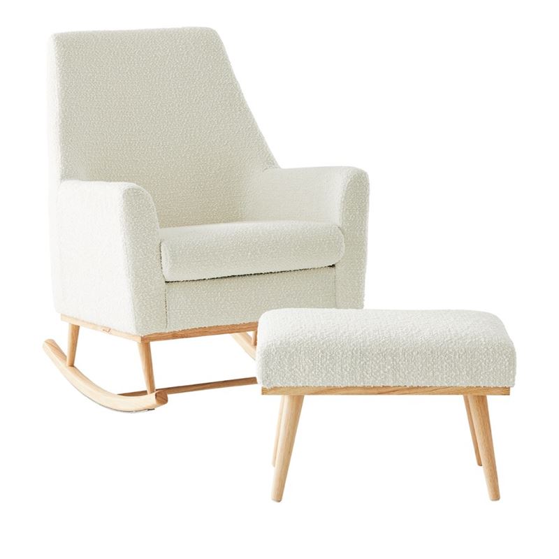 Boucle White Foot Stool