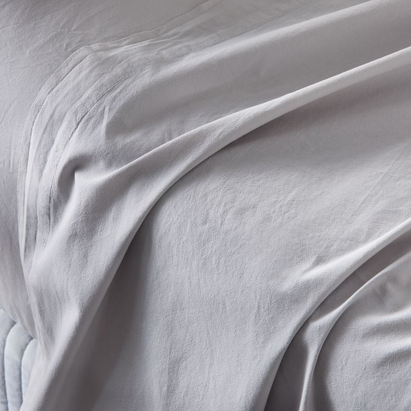 Stonewashed Cotton Silver Sheet Set