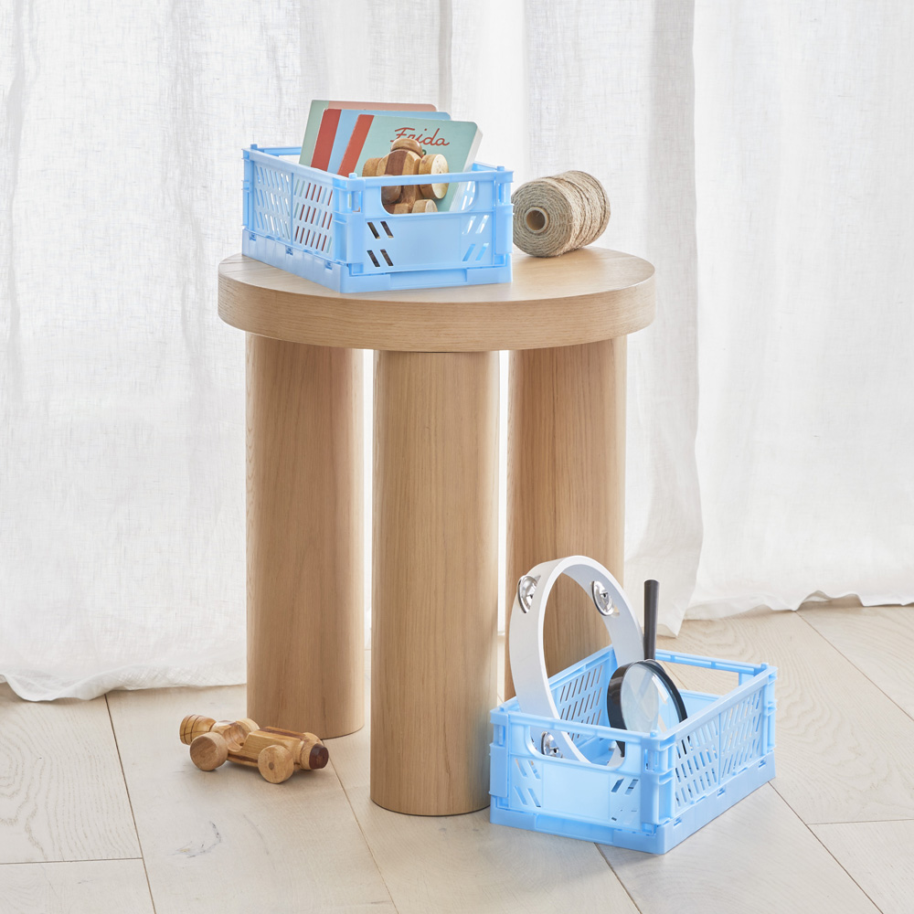 Foldable Blue Medium Storage Boxes Pack of 2