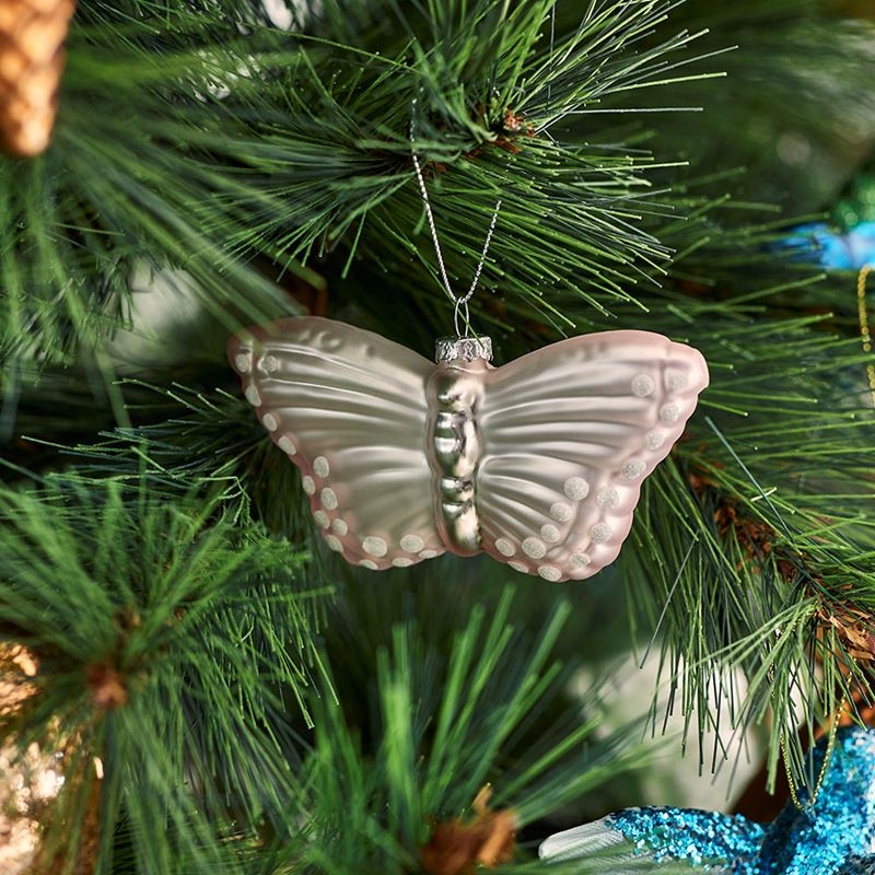 Vintage Pink Glass Butterfly