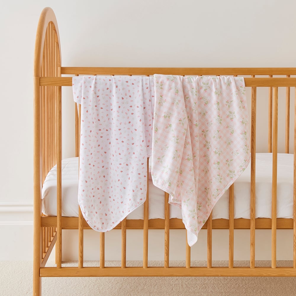 Heirloom Berry Sweet Soft Pink Baby Swaddles 2pk
