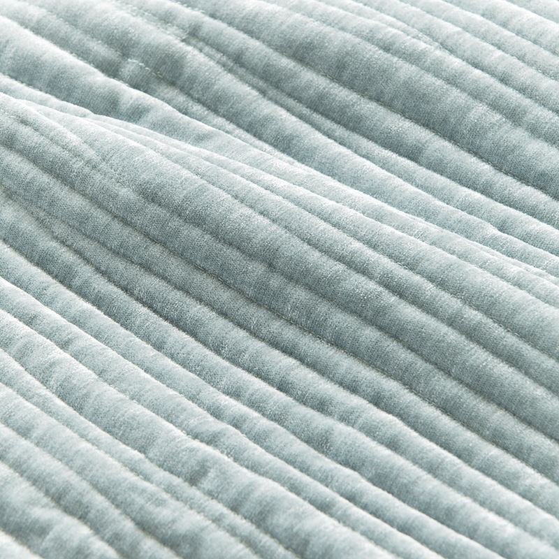Mira Velvet Blue Grey Quilted Coverlet Separates