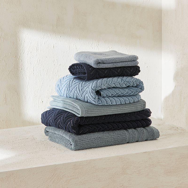 Mimosa Blue Tide Textured Towel Range