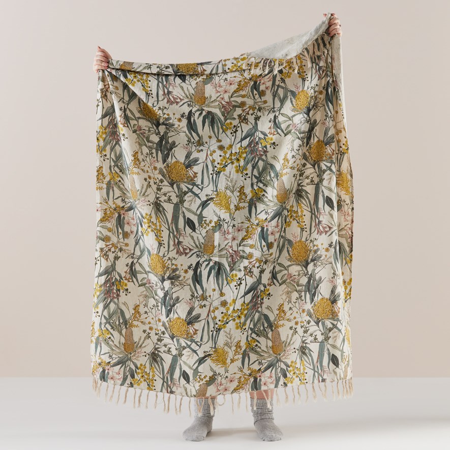Eucalyptus Sage Linen Throw