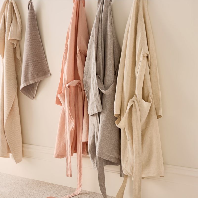 Vintage Washed Natural Linen Robe