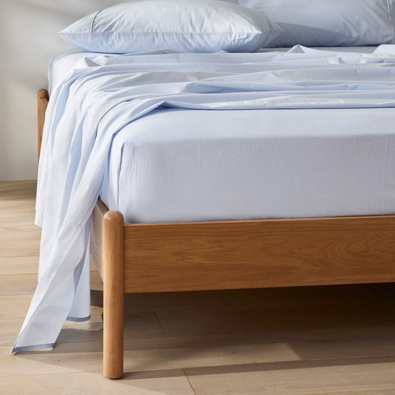 Fresh Cotton Percale Ice Blue Sheet Set
