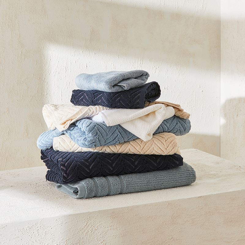 Mimosa Navy Marle Textured Towel Range