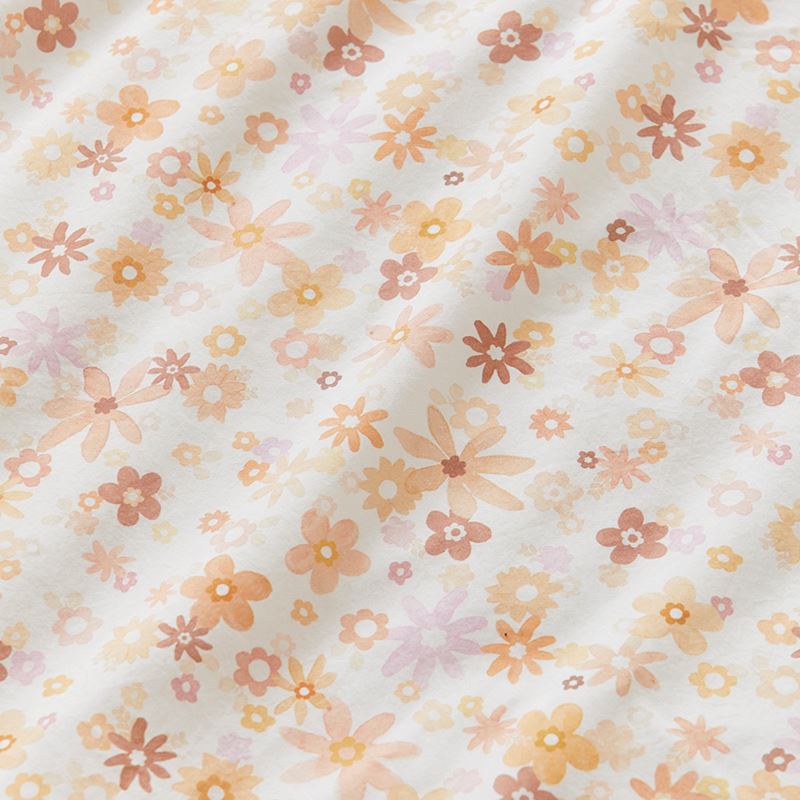 Dahlia Floral Natural Quilted Cot Quilt Cover Set