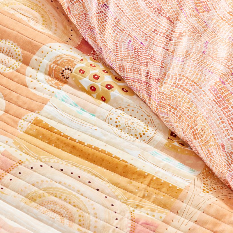 Miimi + Jiinda Jiinda & Gagu Coral Quilted Quilt Cover + Separates