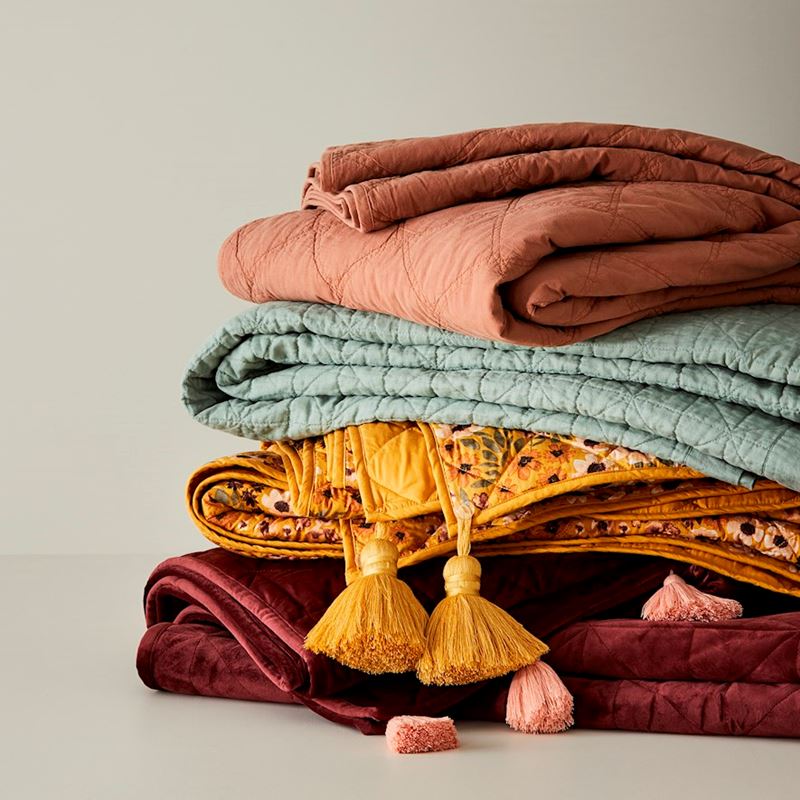 Stonewashed Cotton Earth Quilted Coverlet Separates