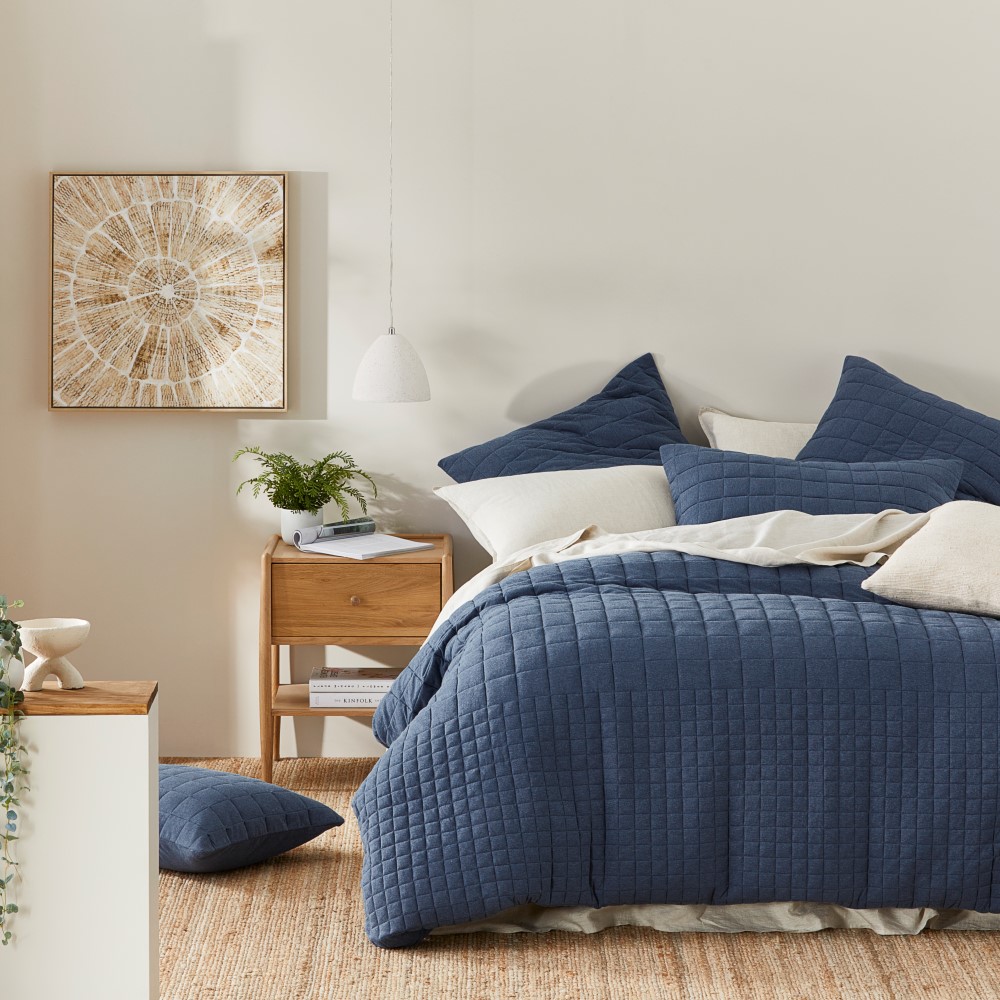 Sorrento Denim Jersey Quilted Quilt Cover Separates