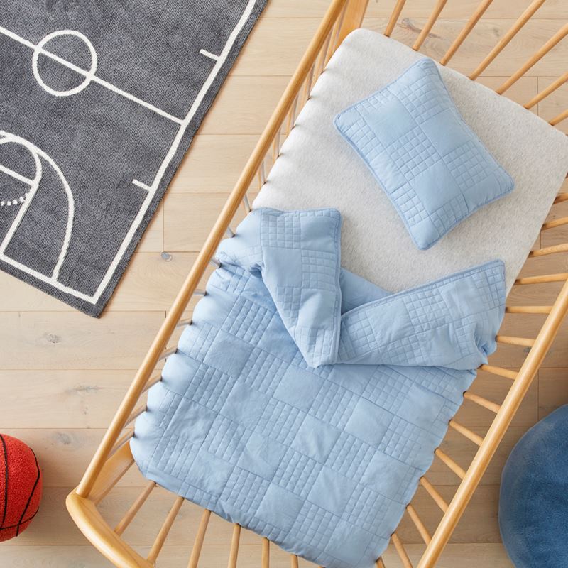 Murphy Powder Blue Quilted Quilt Cover Set