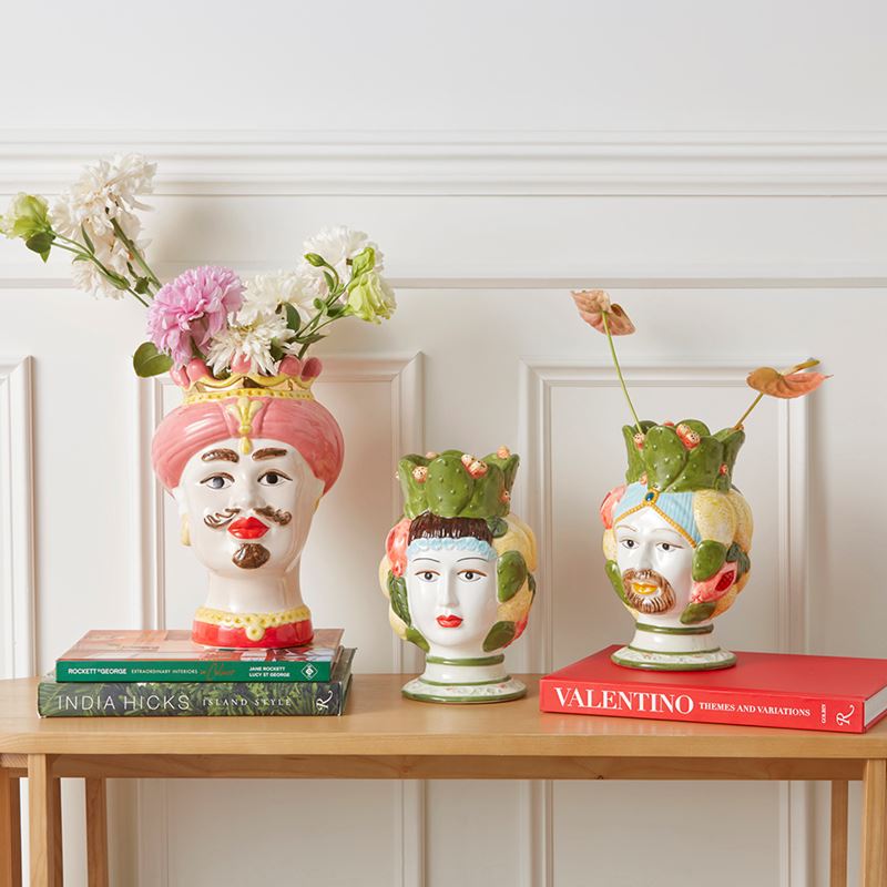 Mondello Head Pink & White Vase