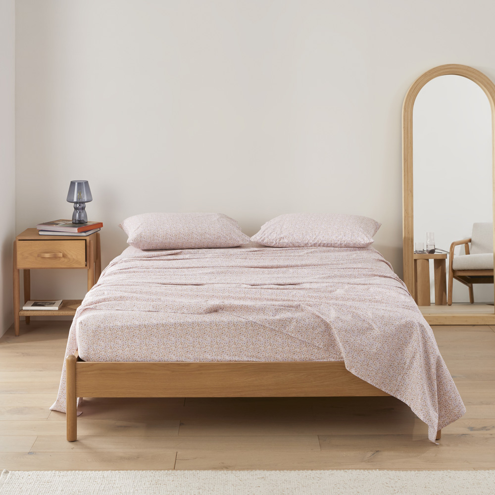 Serena Floral Pink Printed Sheet Set