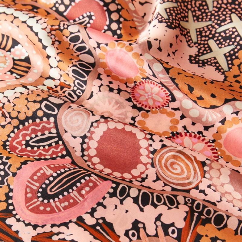 Cungelella Kalkatungu Sunbaked Pink Pure Silk Pillowcase