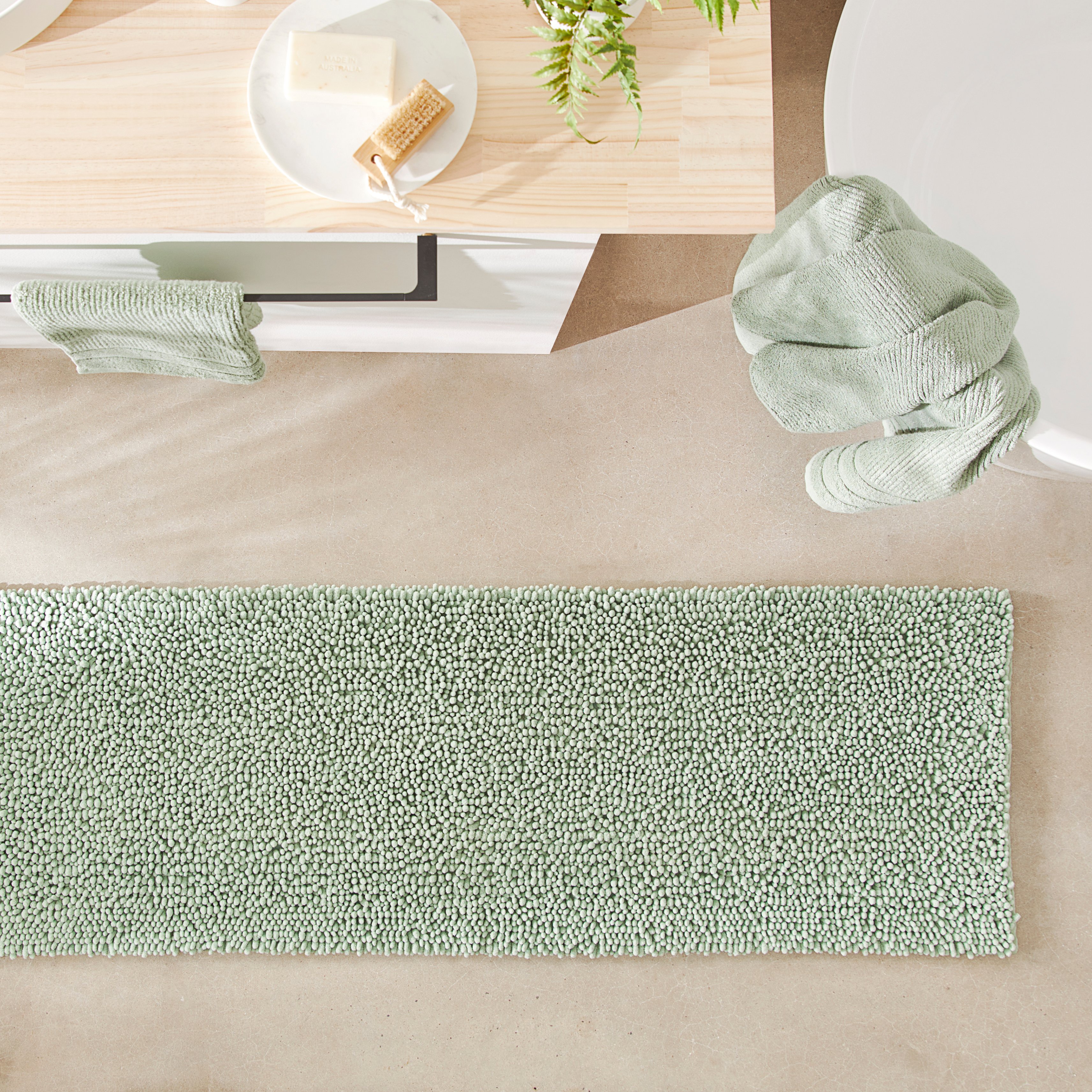 Microplush Bobble Bath Runner Eucalyptus