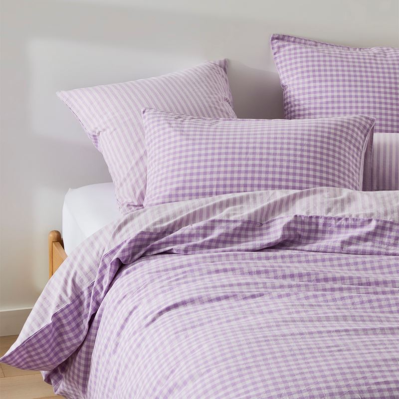 Carrie Lilac Gingham Pillowcases