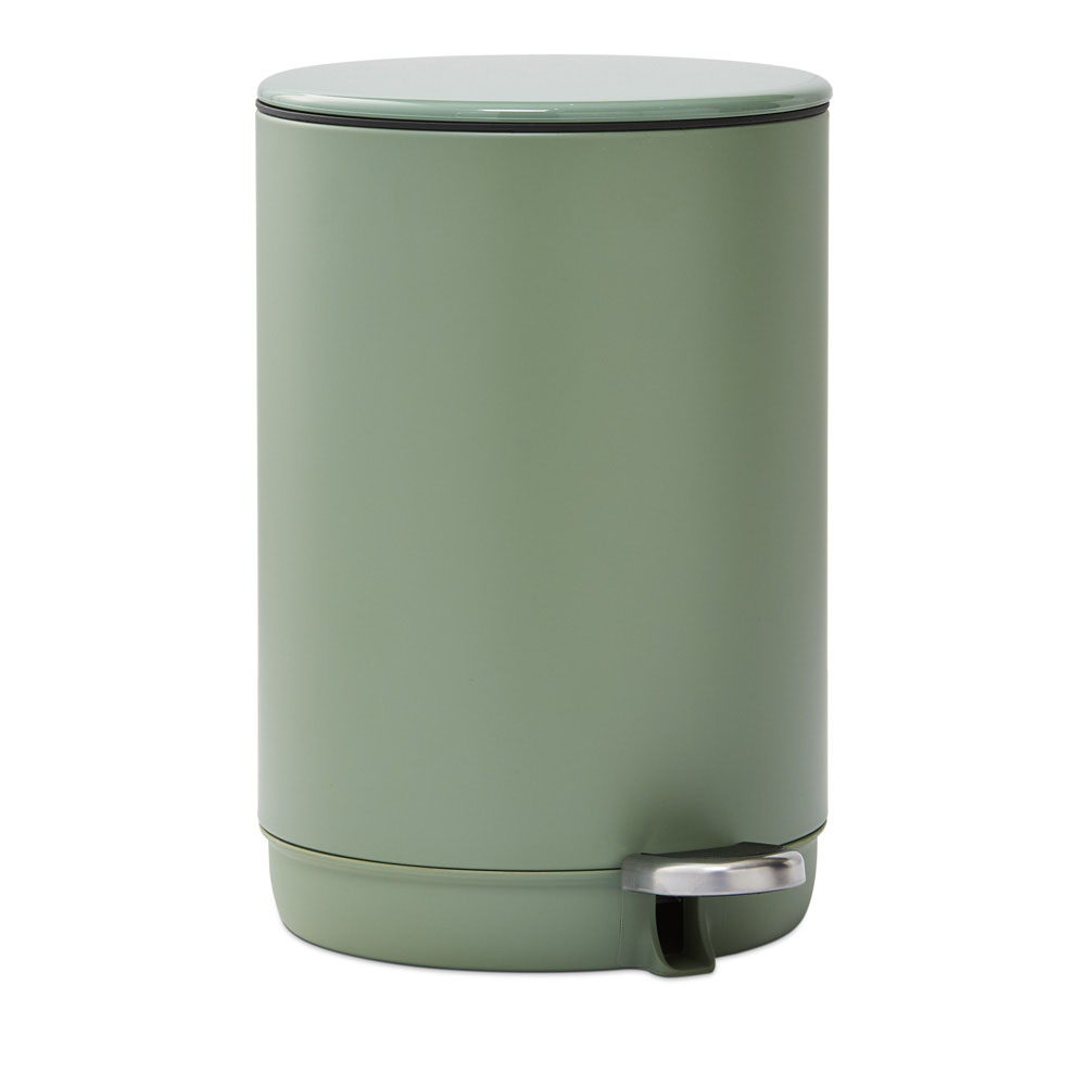 Round Green Metal Dust Bin