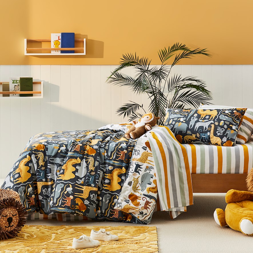 Jungle Giants Midnight Quilt Cover Set