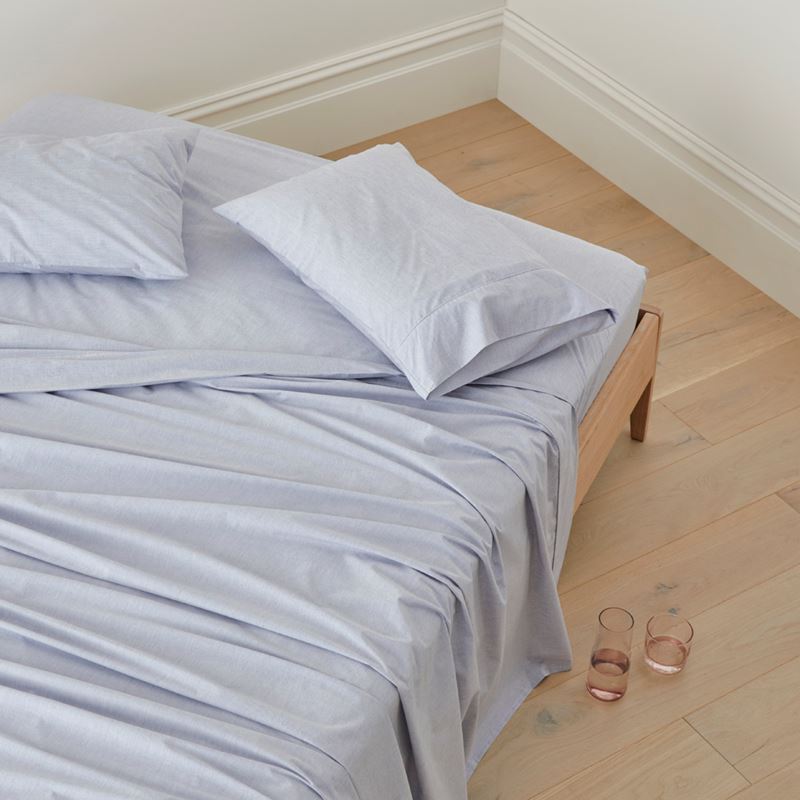 Fresh Yarn Dyed Blue Marle Sheet Set