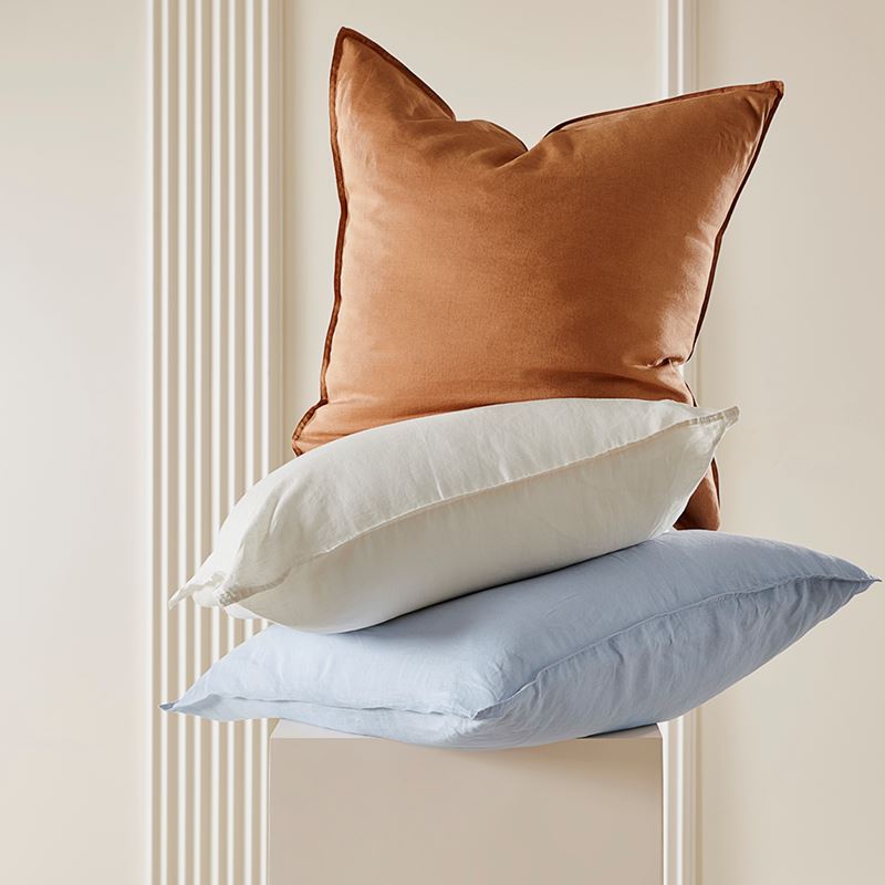 Vintage Washed Linen Dusty Blue Quilt Cover Separates