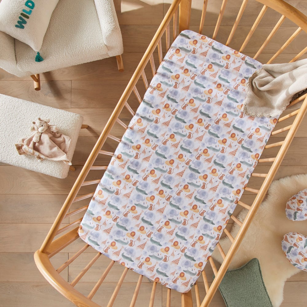 Jungle Juniors White Baby Fitted Sheets 2pk