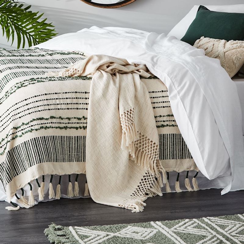 Macrame Natural Knot Throw