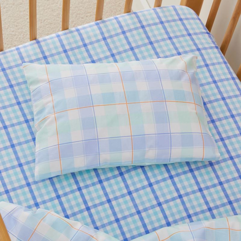 Cameron Check Blue Cot Quilt Cover Set