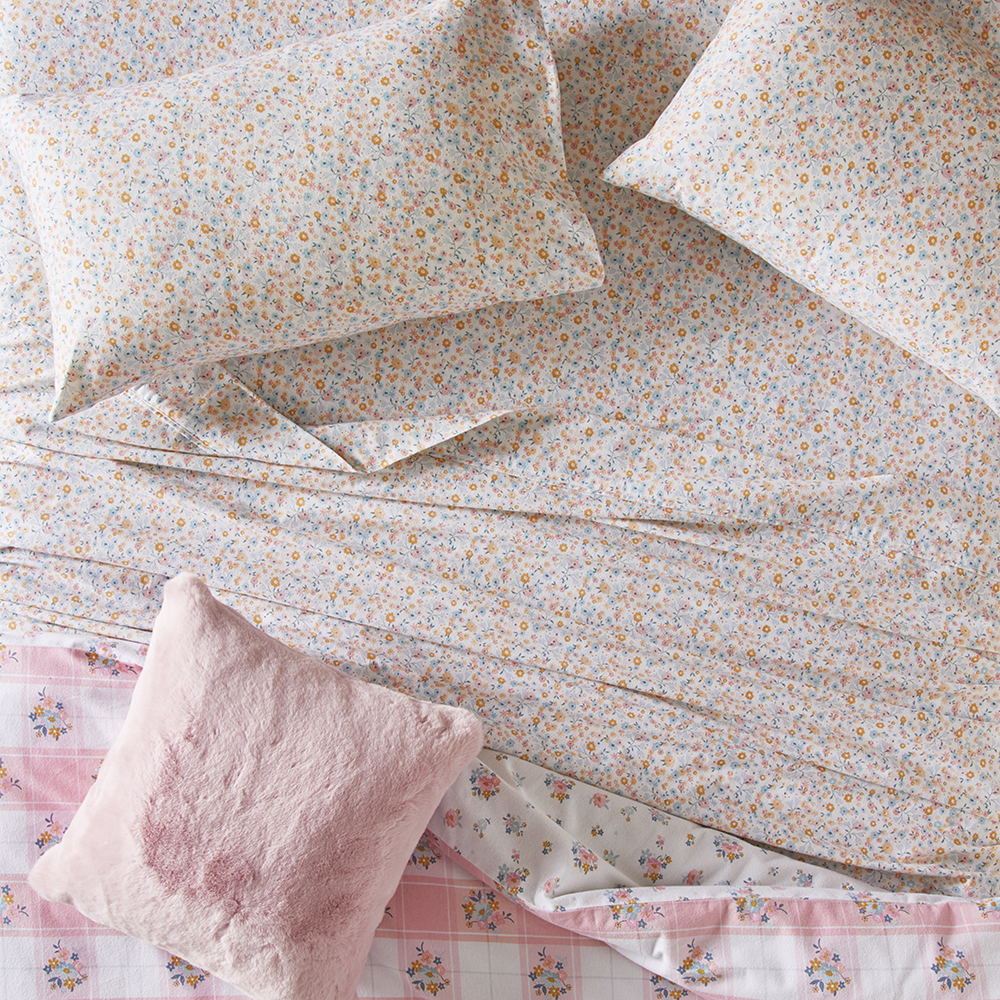 Lottie Vintage Multi Floral Flannelette Sheet Set