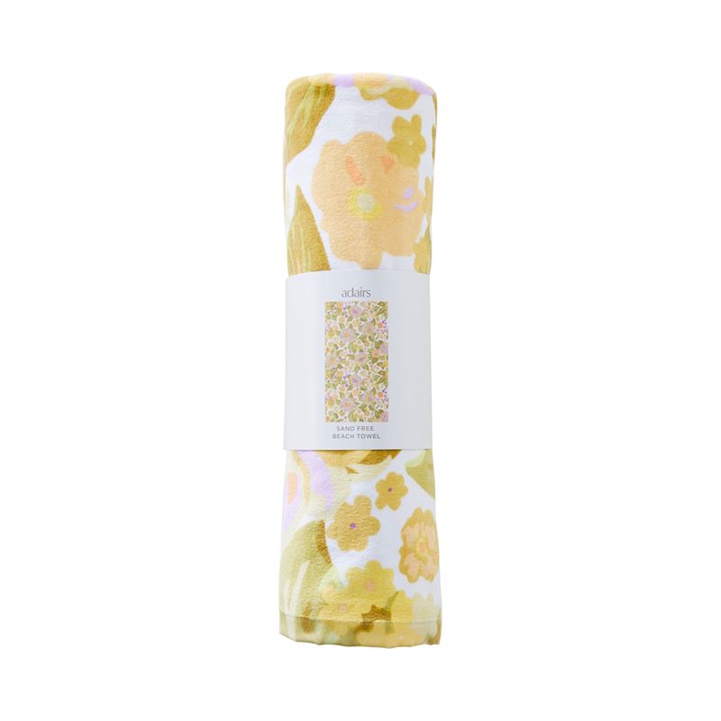 Byron Floral Lemon Sand Free Beach Towel