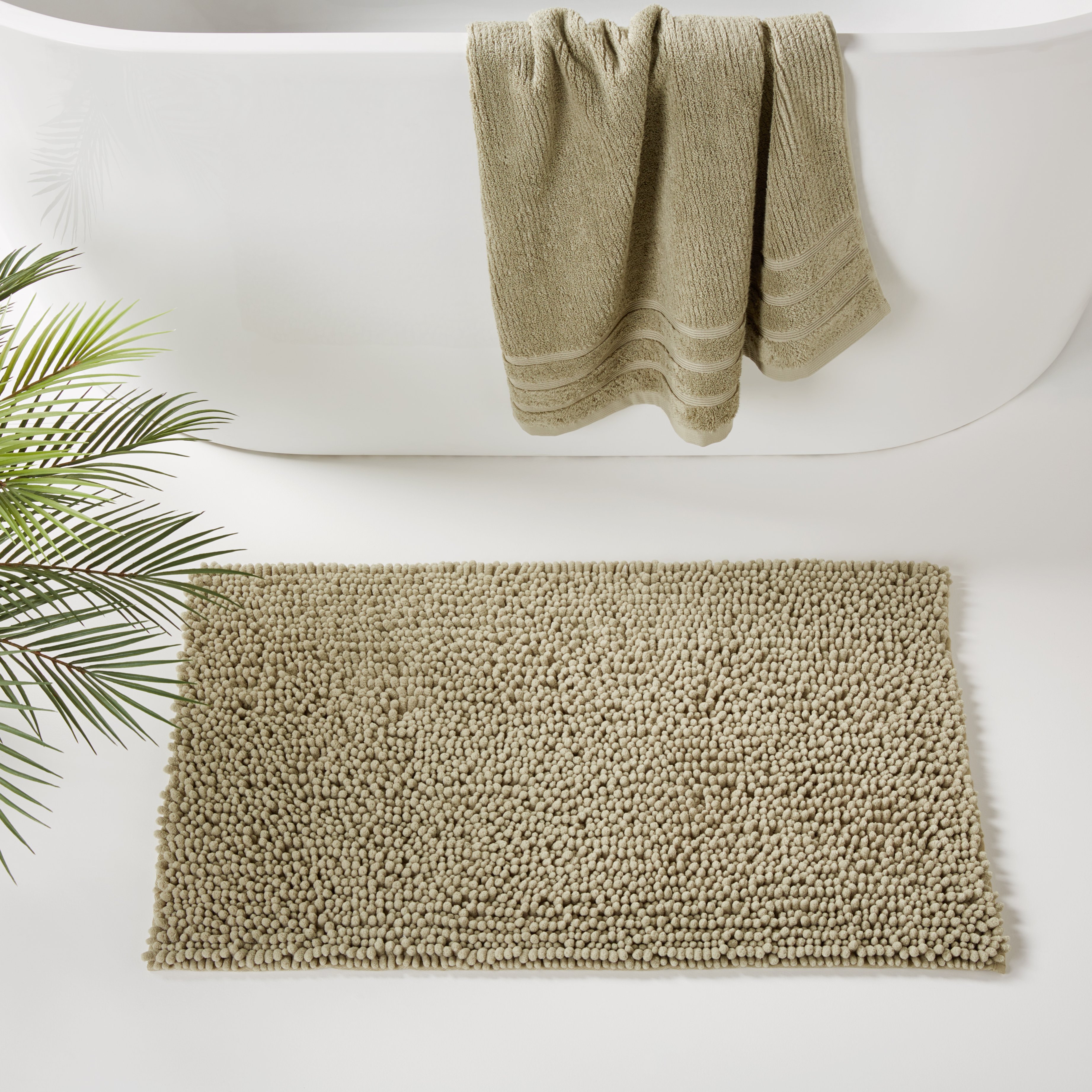Microplush Green Tea Bobble Bath Mat