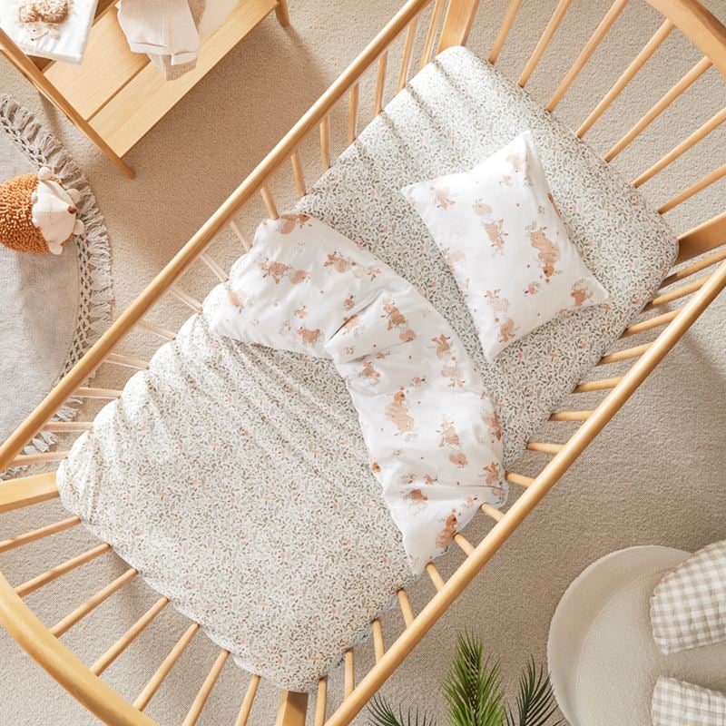 Little Bear & Friends Natural Jersey Cot Quilt Cover Set?
