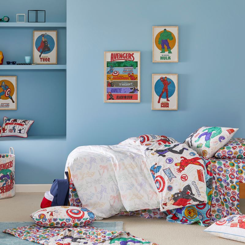 Marvel Avengers Assemble Natural Marle Quilt Cover Set