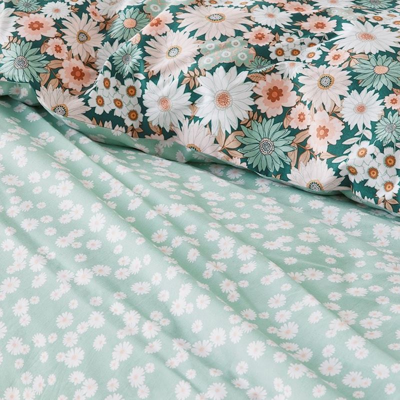 Phoebe Floral Green Quilt Cover Set + Separates