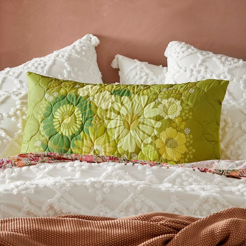 Lime Daisy Quilted Quilt Cover Separates