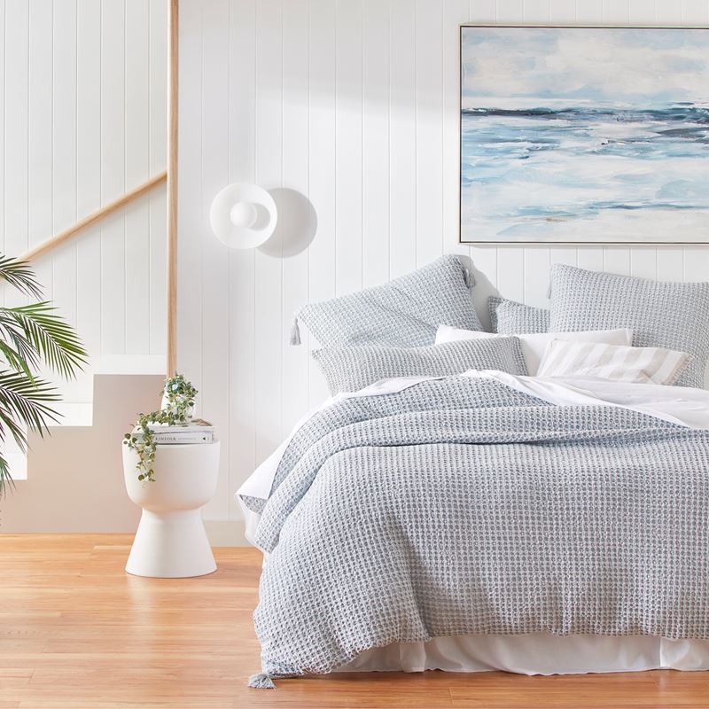 Ren Blue Grey Waffle Pillowcases