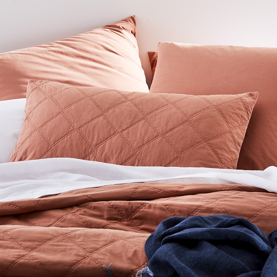 Stonewashed Cotton Earth Quilted Pillowcase