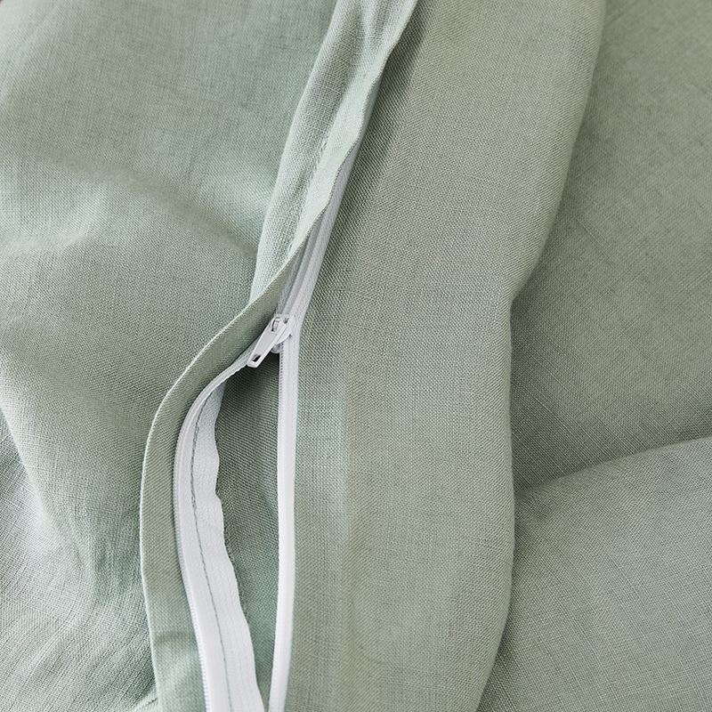 Vintage Washed Linen Eucalyptus Cot Quilt Cover Set