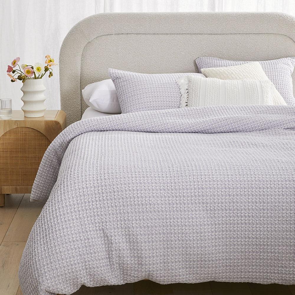 Ren Waffle Lavender Quilt Cover Separates