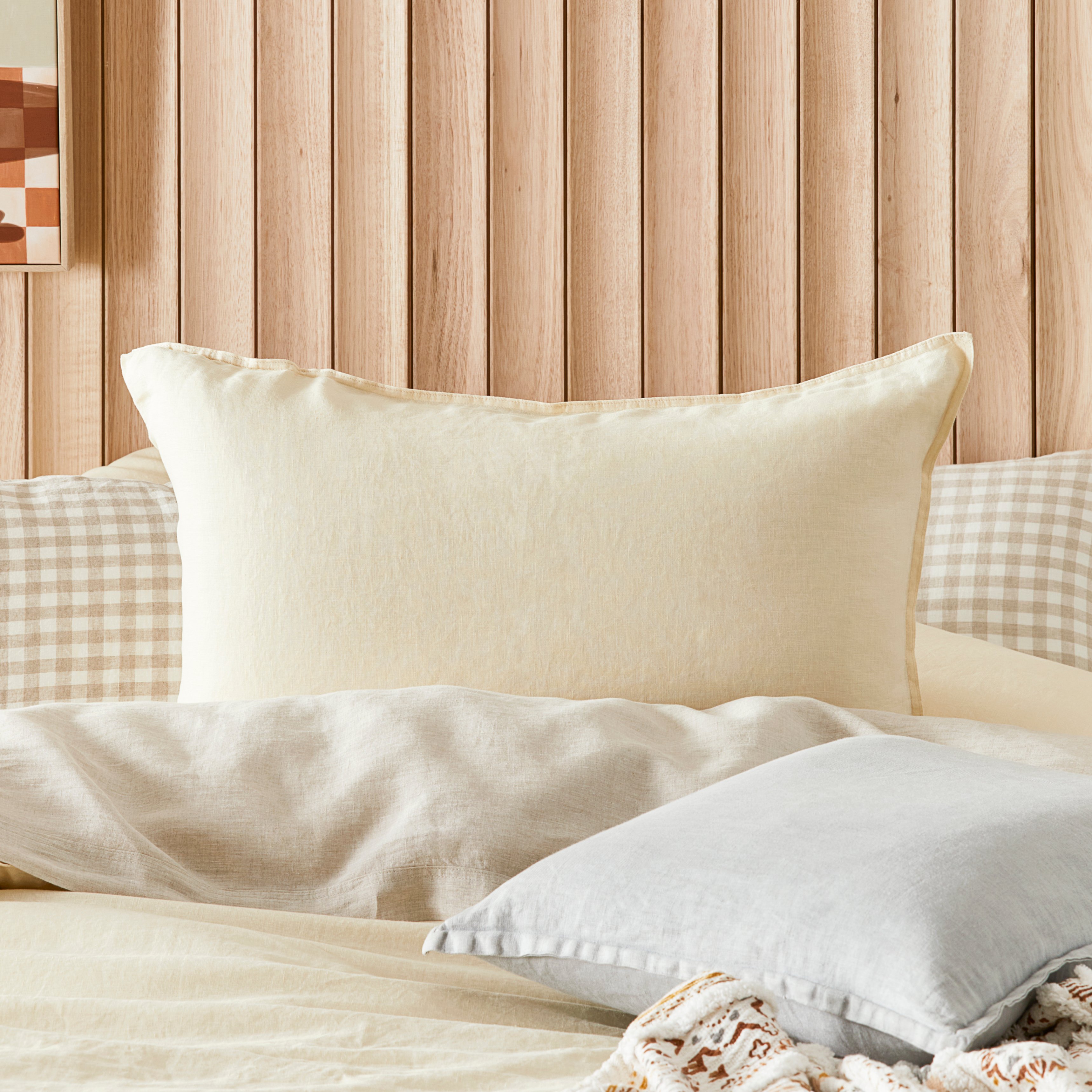 Vintage Washed Linen Vanilla Pillowcases